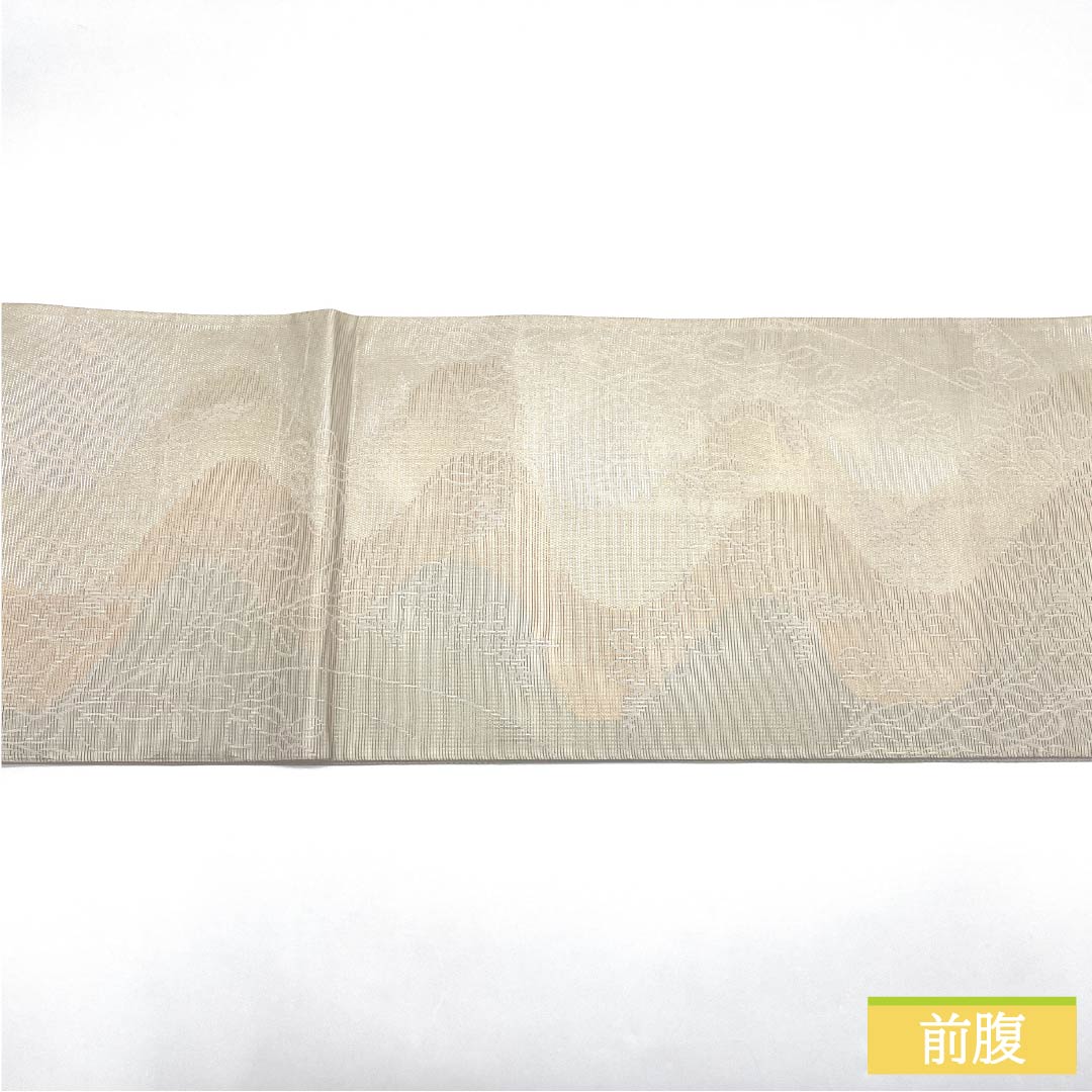 Fukuro Obi (Sash), Pure Silk, S-Rank, Off-White, Summer Obi, Gradient Pattern, Bush Clover and Japanese Pampas Grass, Length 436cm, Six-Ply, Semi-Formal, Beige, Item Number: 1123015122325