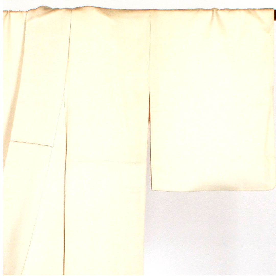 Colored Tomesode, Length 157cm, Sleeve Length 64cm, Lined, Tokyo Yuzen, Pure Silk, B Rank, Three Crests, Cream Color, 1111000284315