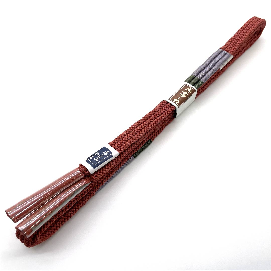 （新古品） 帯締め 正絹 四分紐 長春色（ちょうしゅんいろ） 手組紐 新古品 長さ約168cm 幅約1cm カジュアル Sランク ピンク系 1135001662913