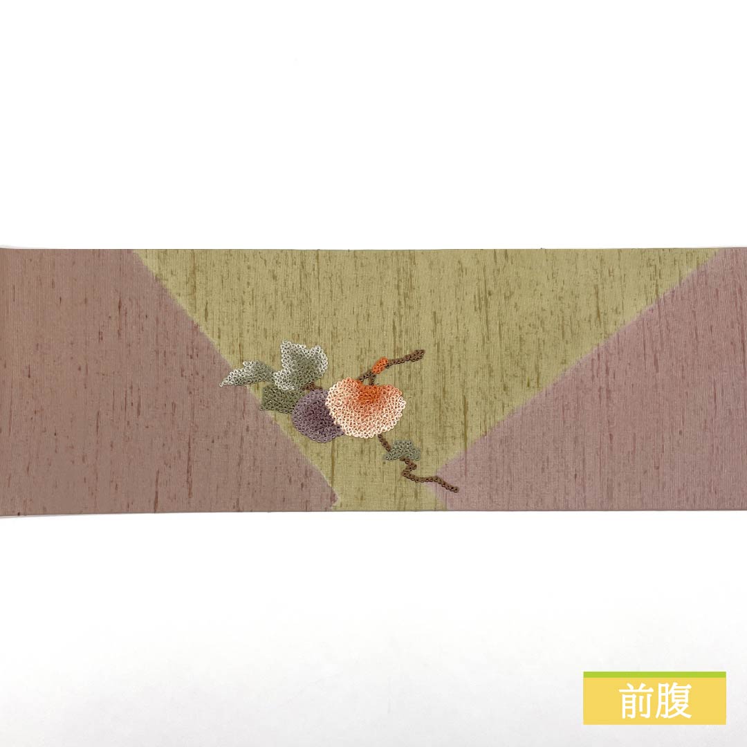 Nagoya obi, Sagara embroidery, Ushiku Tsumugi fabric, fruit, obi length 381cm, pure silk, S rank, point pattern, casual, gradation style, 1124007382499, Nagoya tailoring