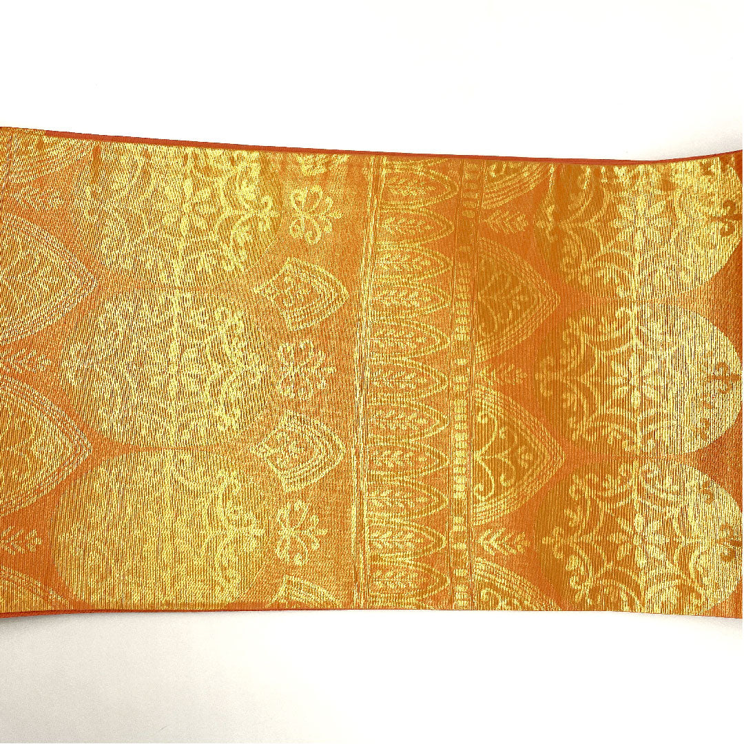 [Unstitched] Fukuro Obi, Silk, S Rank, Classic Pattern, Kihara Textile. Obi length 428cm, Rokutsu, Semi-formal, Vermilion, 1123002592316