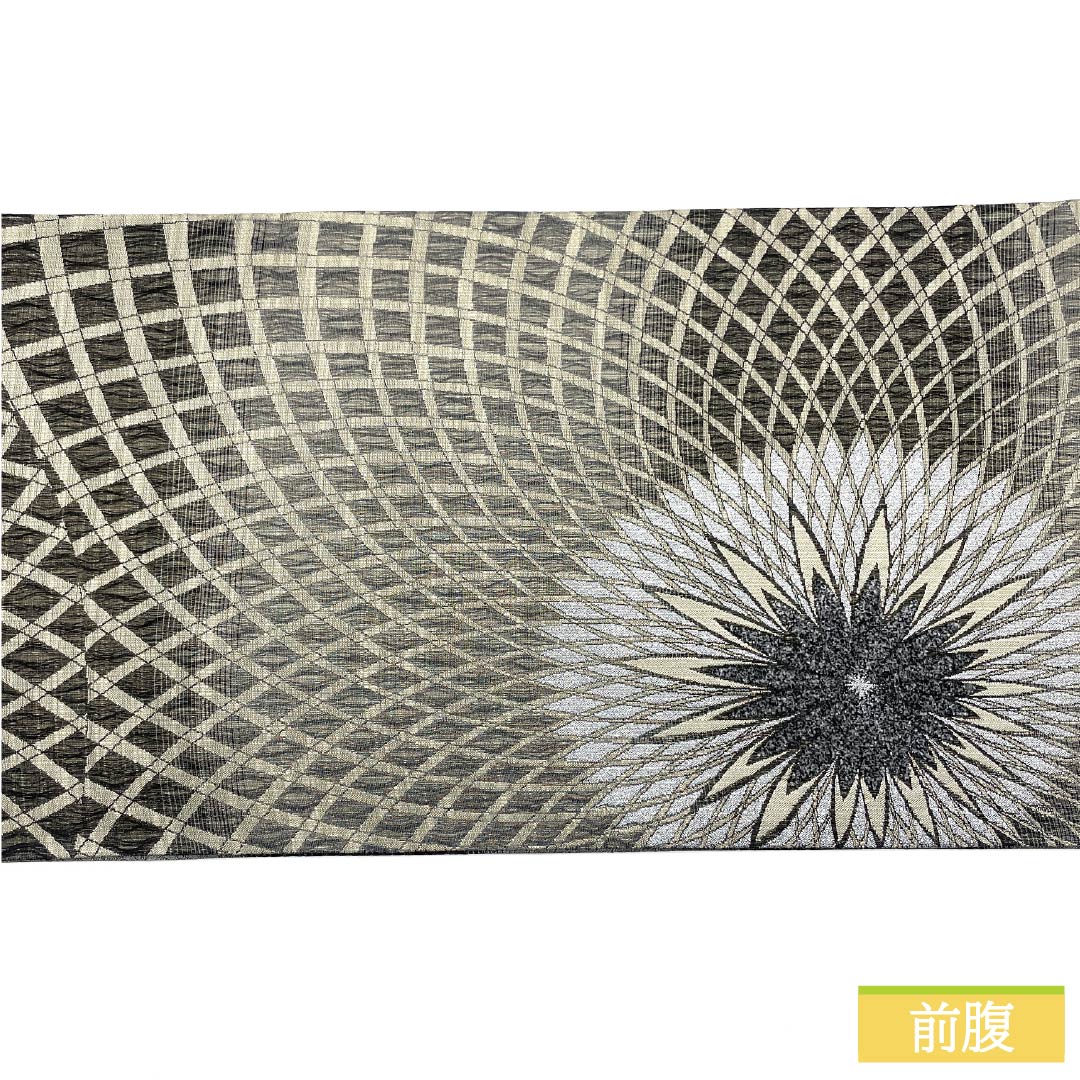 Fukuro Obi, pure silk, plain gray (sunzuiro), marigold, mall, obi length 440cm, S rank, six-pass, casual, gray, 1123012582322