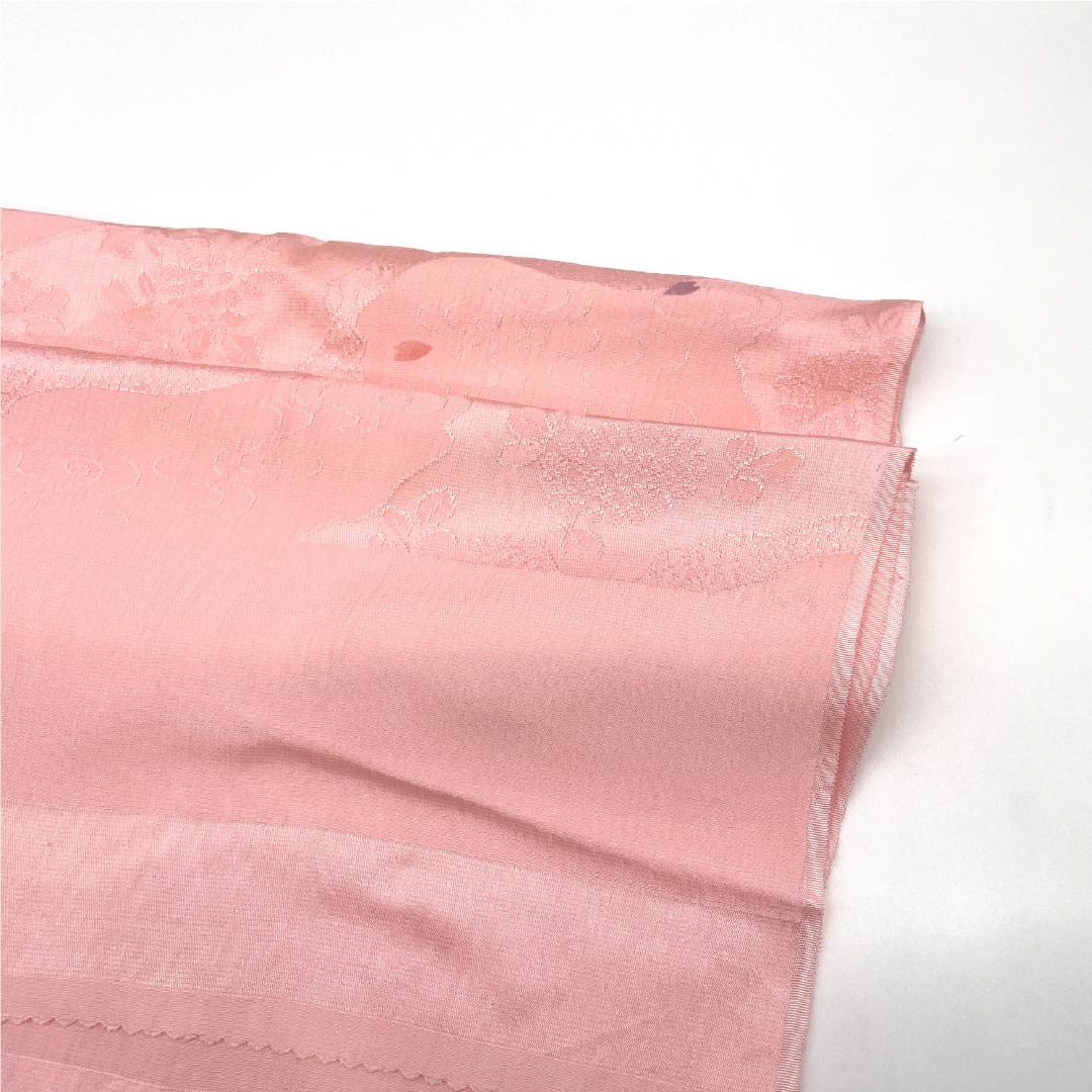 Obiage, pure silk, S rank, semi-formal, pale crimson, Michinaga-dori with cherry blossoms, length approx. 183cm, width approx. 29cm, pink family, 1136002632913