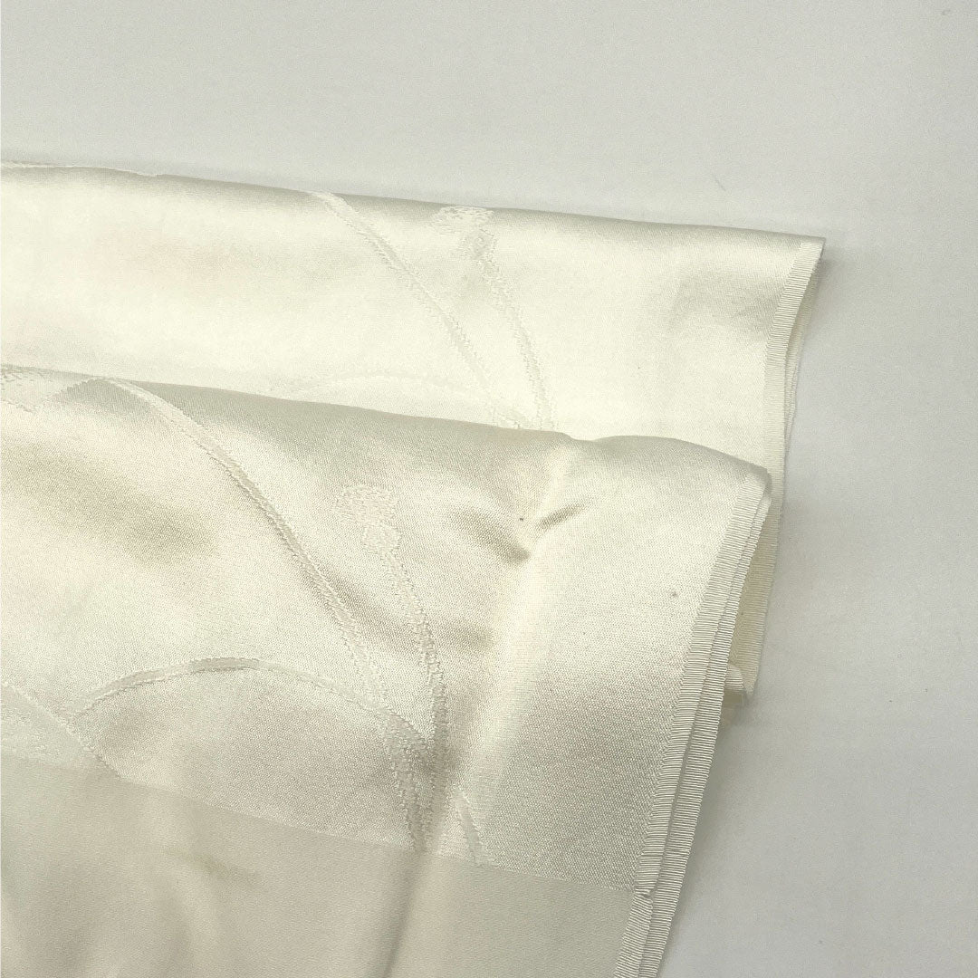 Unused: Obiage and Obijime Set, Pure Silk, NEW Rank, White, for Tomesode Kimono, Classic Fan Pattern, Length approx. 162cm, Width approx. 1.7cm, Formal, White Color Scheme, 1141000401311
