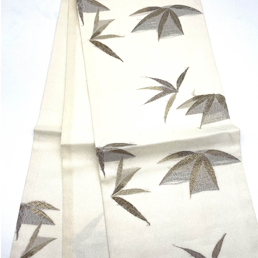 Fukuro Obi (Shinjuiro) Summer Obi (Bamboo) Shippo (Shippo) Length 440cm Pure Silk A Rank Six-way Semi-formal White 1123007463311