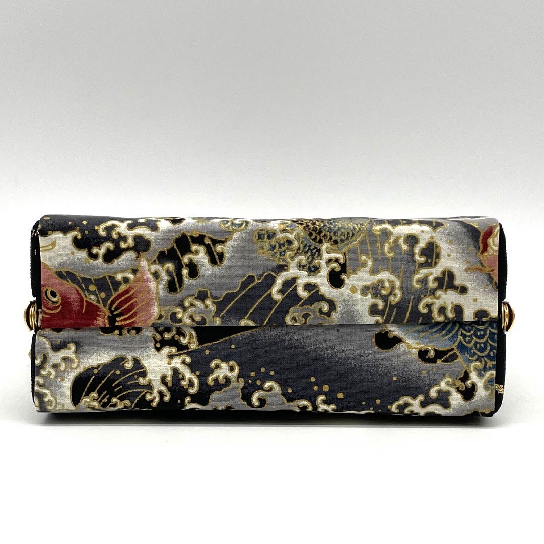 Casual Japanese-style bag, new rank, black (kuroiro), classic carp pattern, handmade by an artist, black, 113900066110