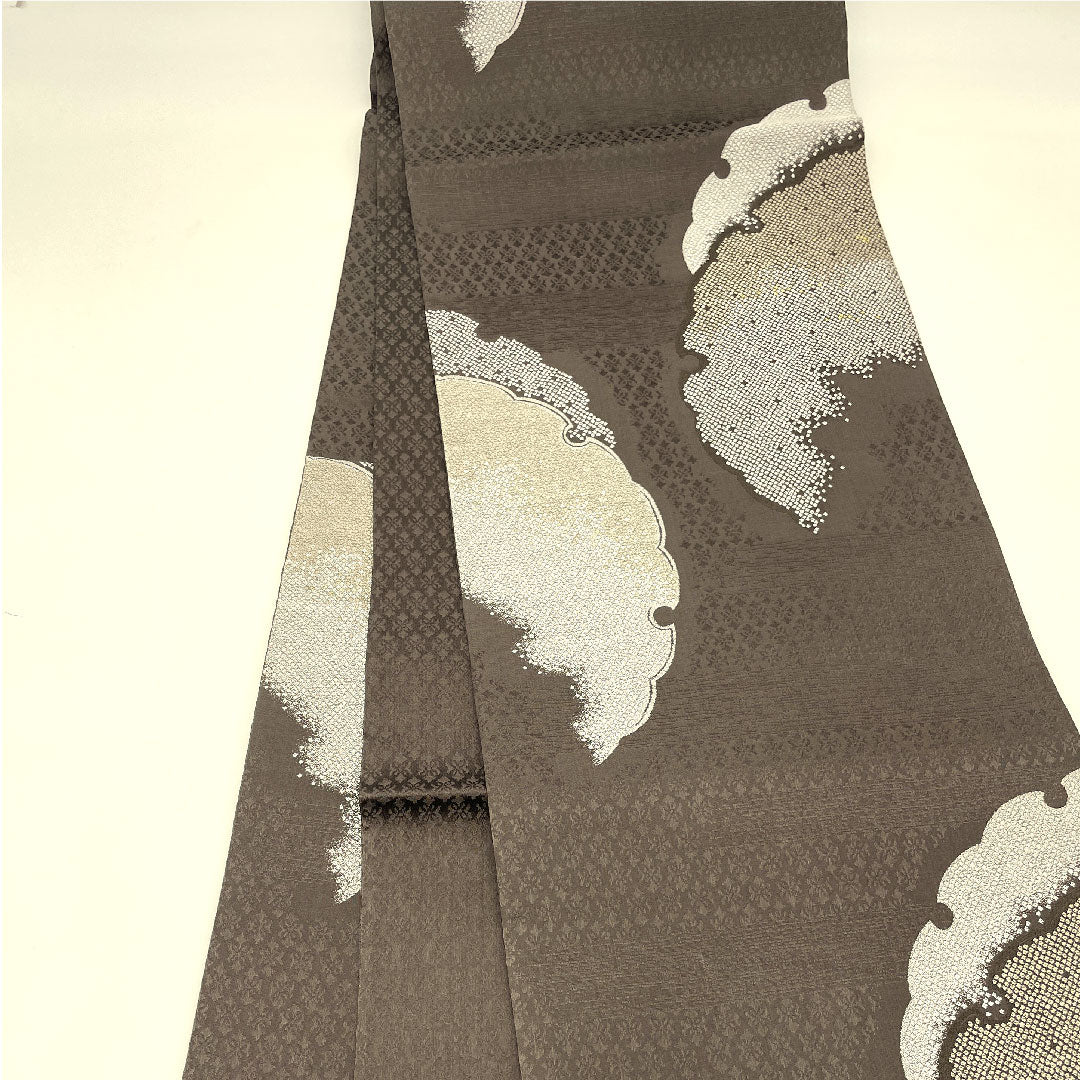 Fukuro Obi by Kano Yuki, Yukiwa, Length 448cm, Pure Silk, S Rank, Six-way, Semi-formal, Brown, 1123003302314