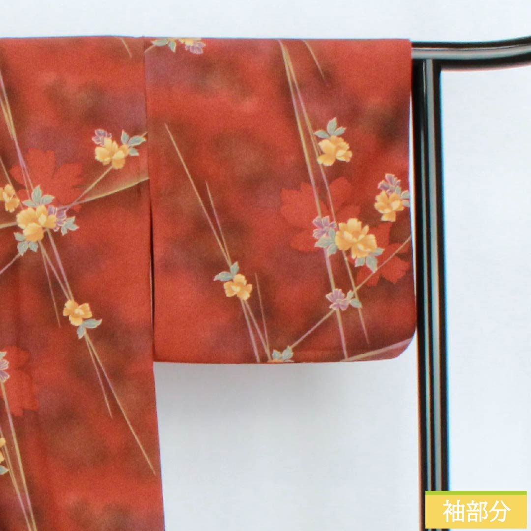 Polyester travel kimono, S rank, length 83cm, sleeve length 66cm, reversible, floral pattern, striped, lined, gradient, 1117001412999