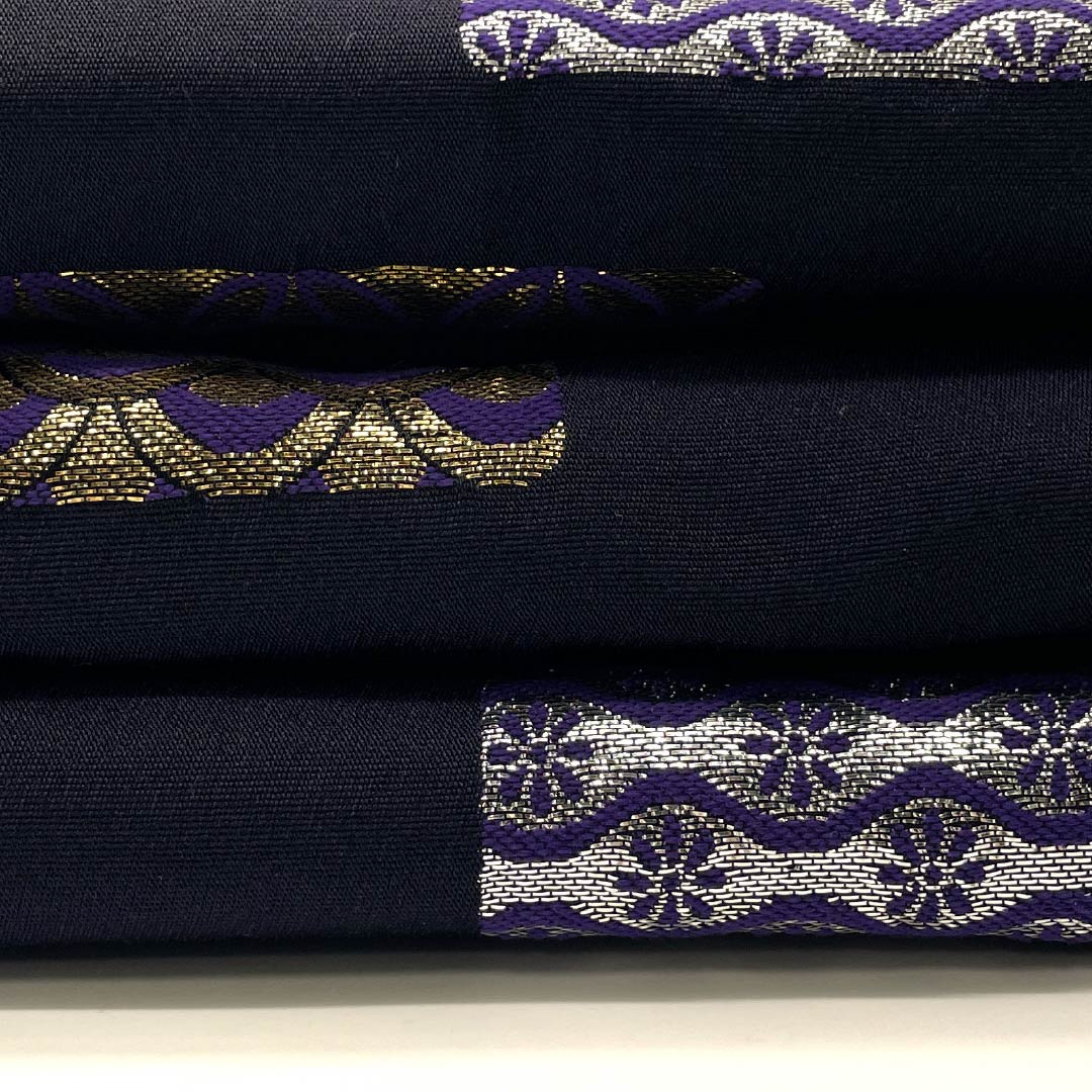 [Unsewn] Hanahaba Obi Polyester S Rank Dark Navy Blue (Noukon-iro) Shippo Seigaiha Classic Pattern Obi Length 366cm Navy Series 1125002082318