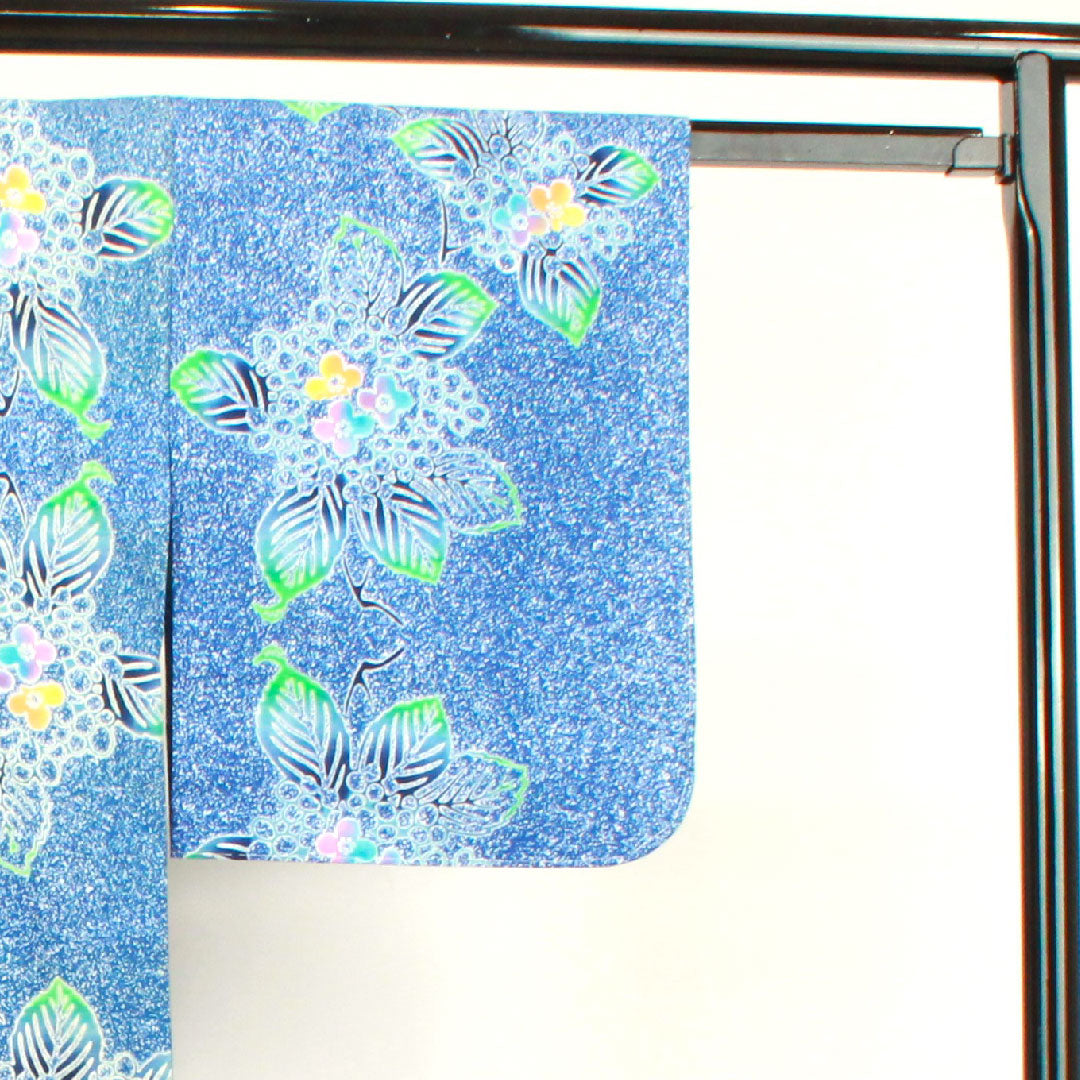 Yukata, dayflower color, hydrangea, cotton, B rank, single layer, length 158cm, sleeve length 66cm, blue, 1118003704317