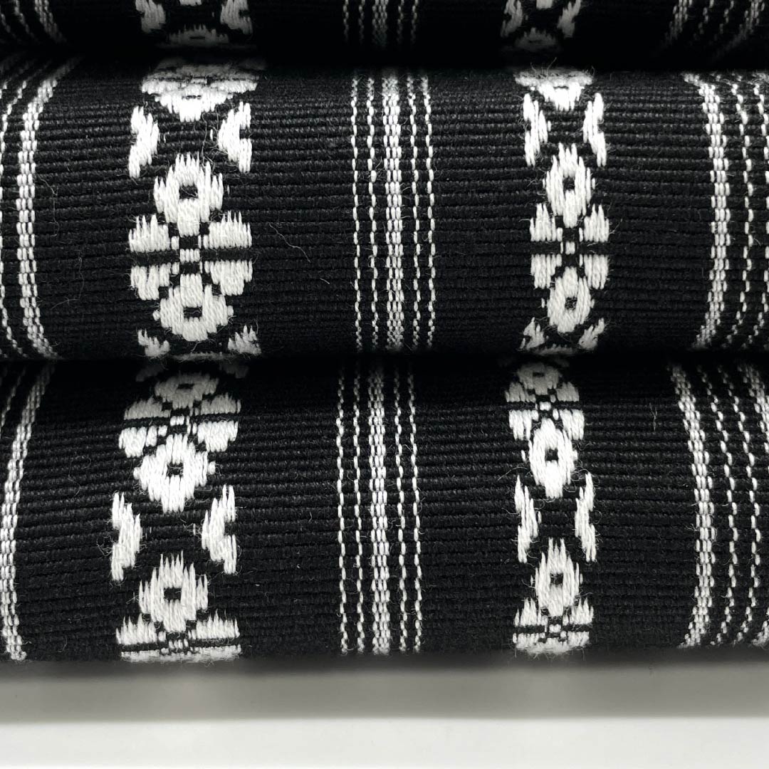 (Unmade) Kaku-obi (cotton sash), Hakata-ori, Kenjo pattern, reversible, obi length 394cm, width 9.5cm, S rank, black, 1134000482910