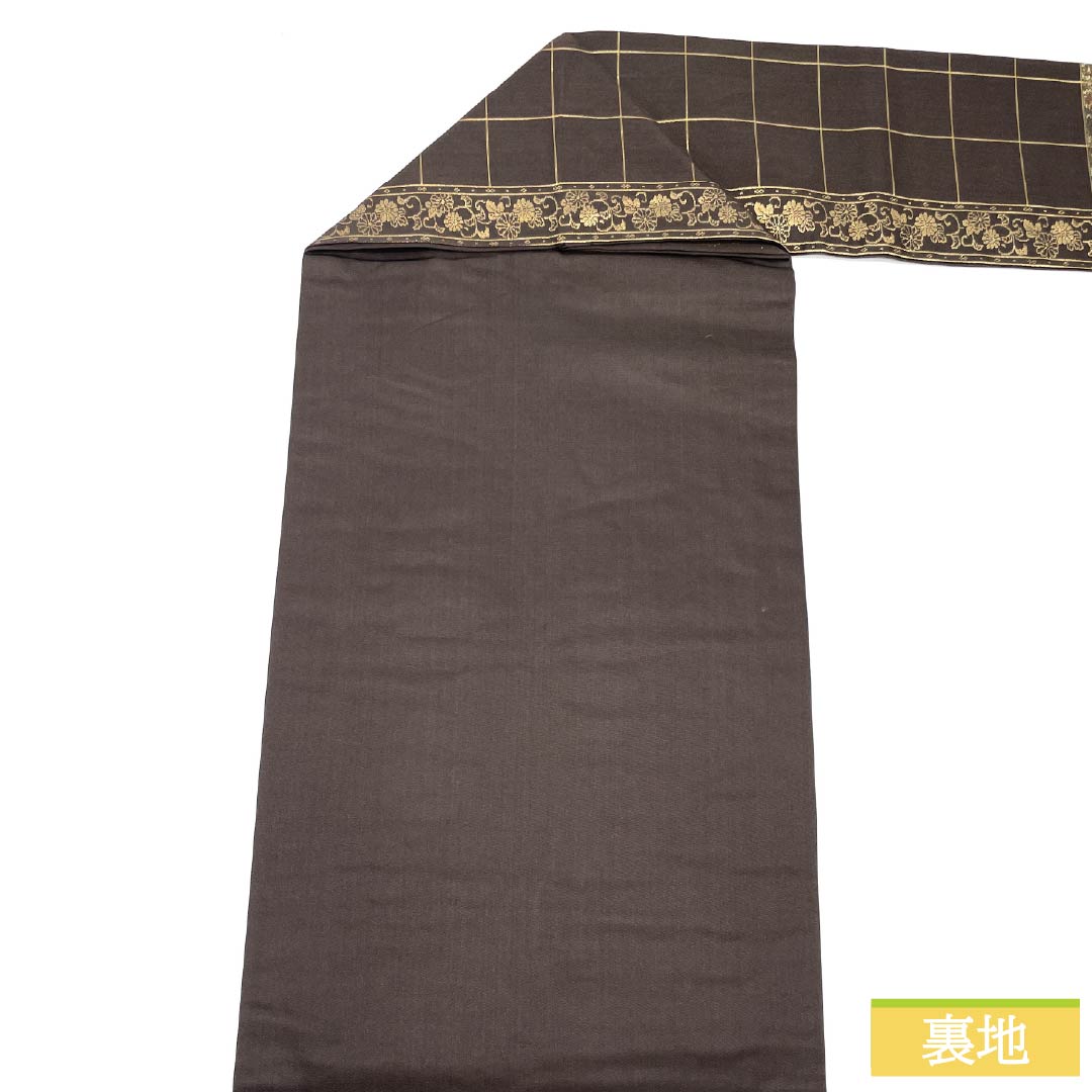 Nagoya Obi, Pure Silk, S-Rank, Plaid Pattern, Phoenix and Butterfly Design, Semi-Formal, Gradient, 347cm Long, 1124009502399, Nagoya Style