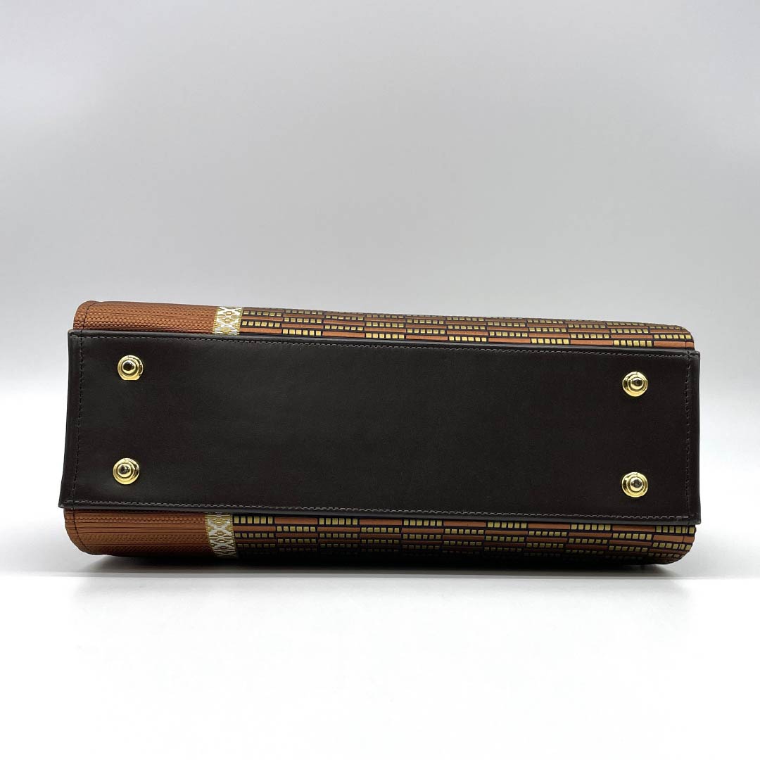 (Like New) Casual Japanese Bag, New Rank, Hakata Ori, Seinosuke, Brown, 113900112114