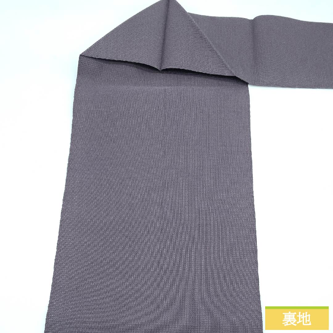 Nagoya obi, claw-scraped tsuzure, Izutsuya Sehira, deep purple, scales, obi length 396cm, pure silk, S rank, point pattern, casual, gray, 1124005822322, pine-needle style