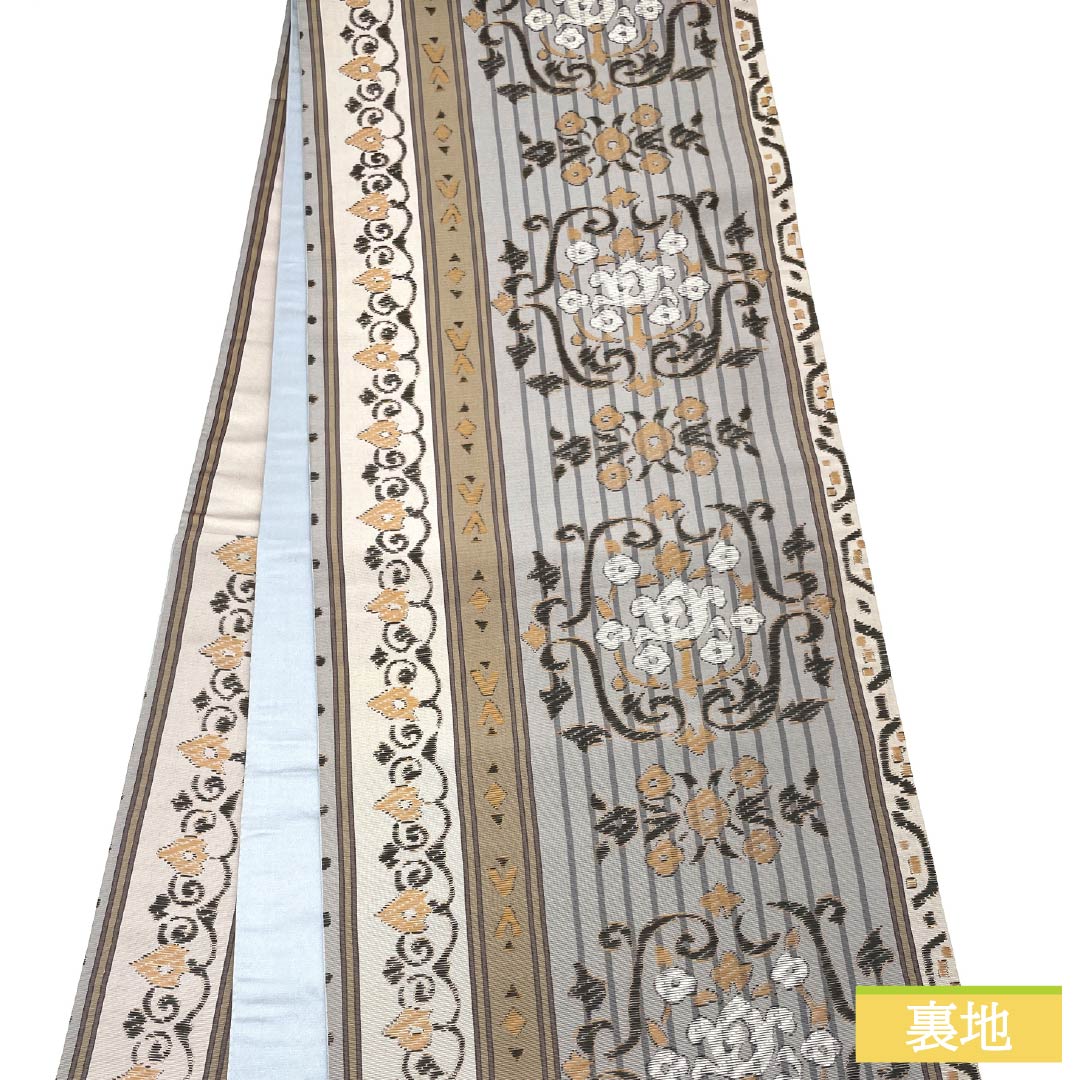 Nagoya obi, tin color, ethnic style, Kyoto bag obi, obi length 360cm, pure silk, S rank, six-way, casual, gray, 1124006612322, open style