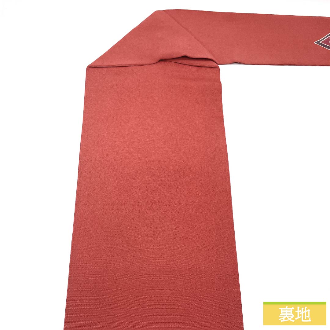名古屋帯 正絹 Sランク 紅色（べにいろ） 型染 カルタ 帯丈359cm ポイント柄 カジュアル ピンク系 1124009782313 名古屋仕立て