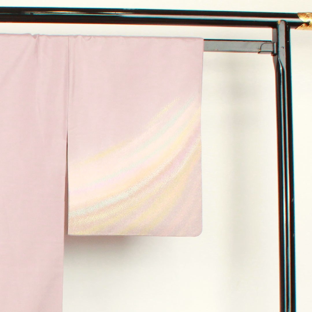 Homongi, lined, length 153cm, sleeve length 63cm, grape color, Ushiku Tsumugi, Hakusan Kobo, Oboro-zome, pure silk, A rank, purple, 1112001813220