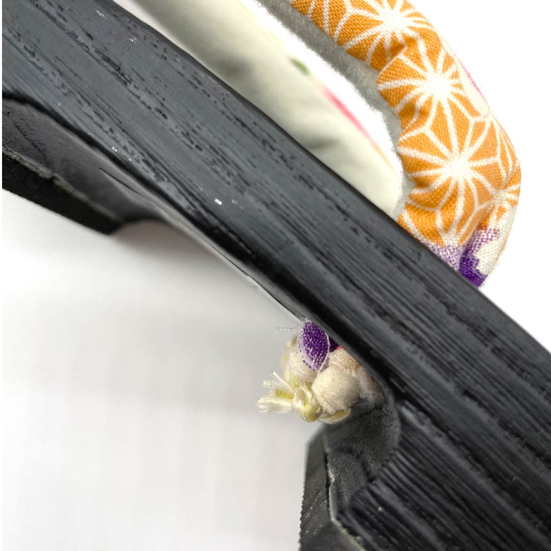 （新品未使用品）下駄 菊 桜 梅 麻の葉 亀甲 XLサイズ 黒系 NEWランク 1122001091510