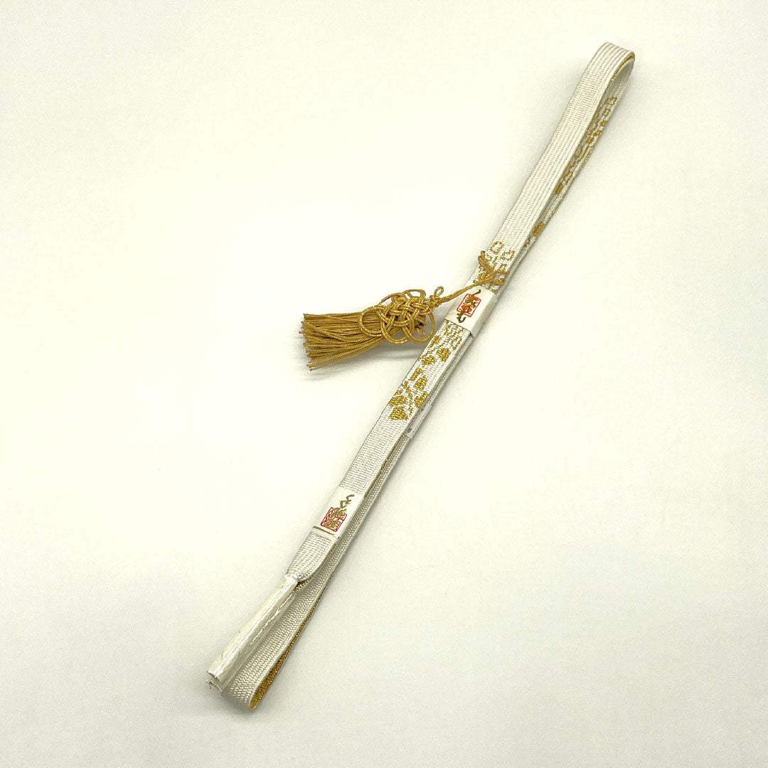 （新古品） 帯締め・帯揚げセット 正絹 NEWランク 白百合色（しらゆりいろ） 留袖用 古典柄 菊 長さ約160cm 幅約1.6cm フォーマル 白系 1141000331311