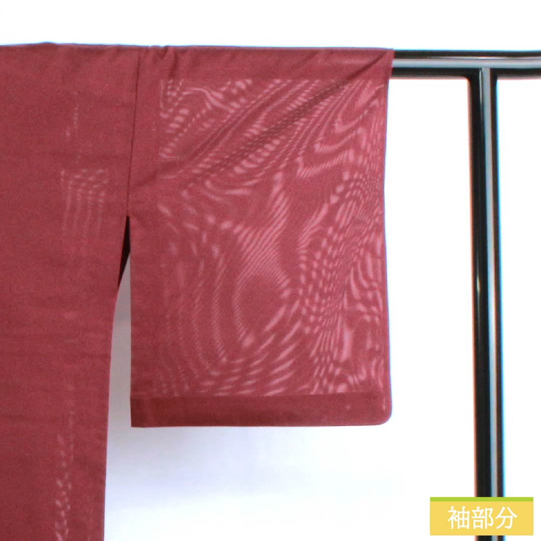 Summer kimono, polyester, plain color, A rank, length 160.5cm, sleeve length 64.5cm, crimson color, washable, red pongee, 1132003083412