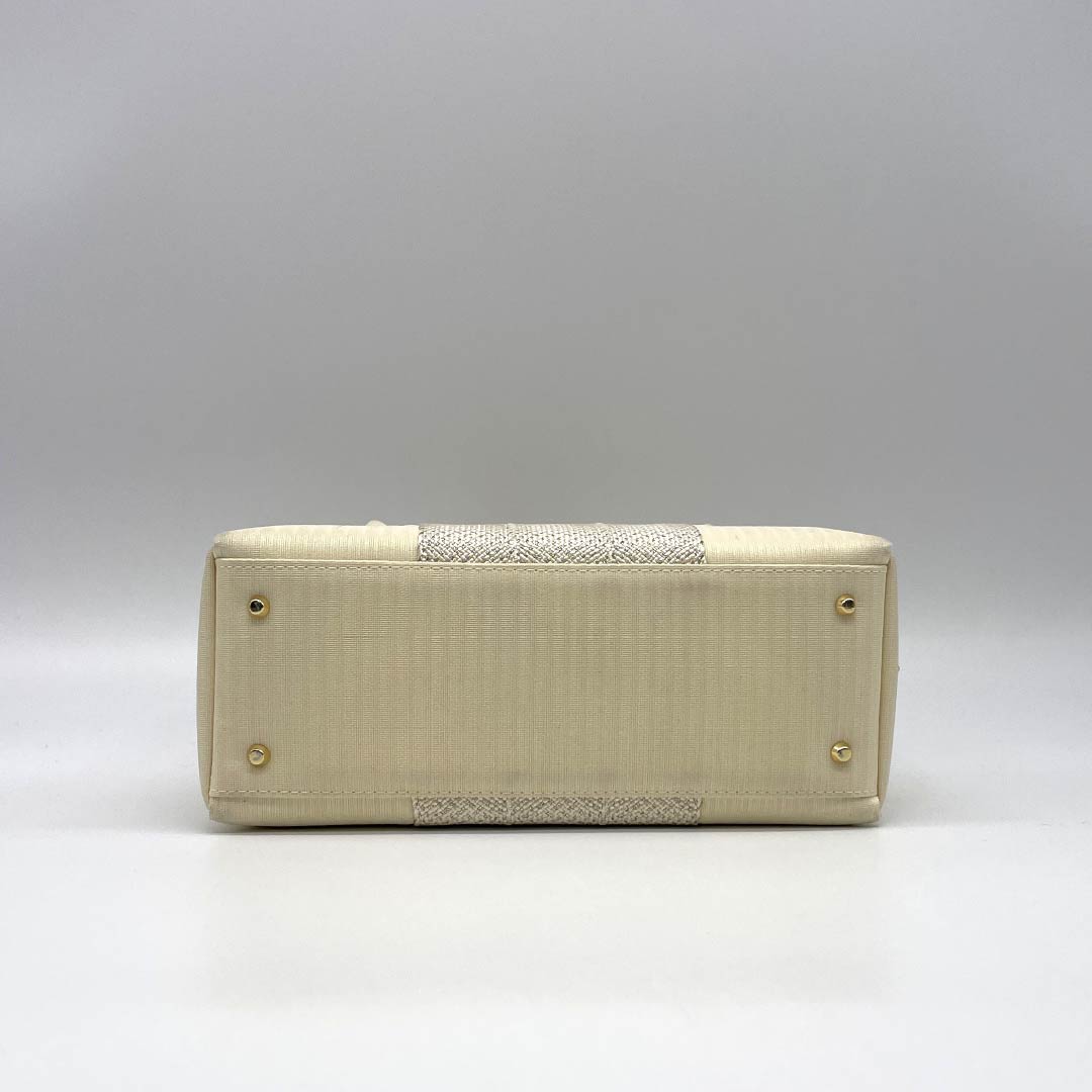 （新古品）和装バッグ セミフォーマル NEWランク 五嶋紐 利休バッグ クリーム系 113900118115