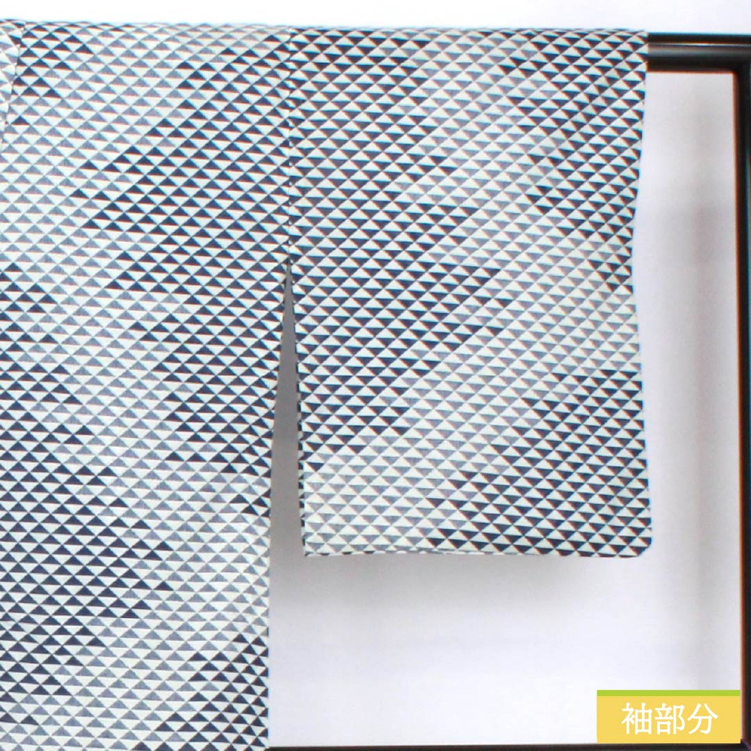 Summer kimono, polyester, small pattern, length 159cm, sleeve length 65.5cm, scales, washable kimono, silk, S rank, white, 1132002302311