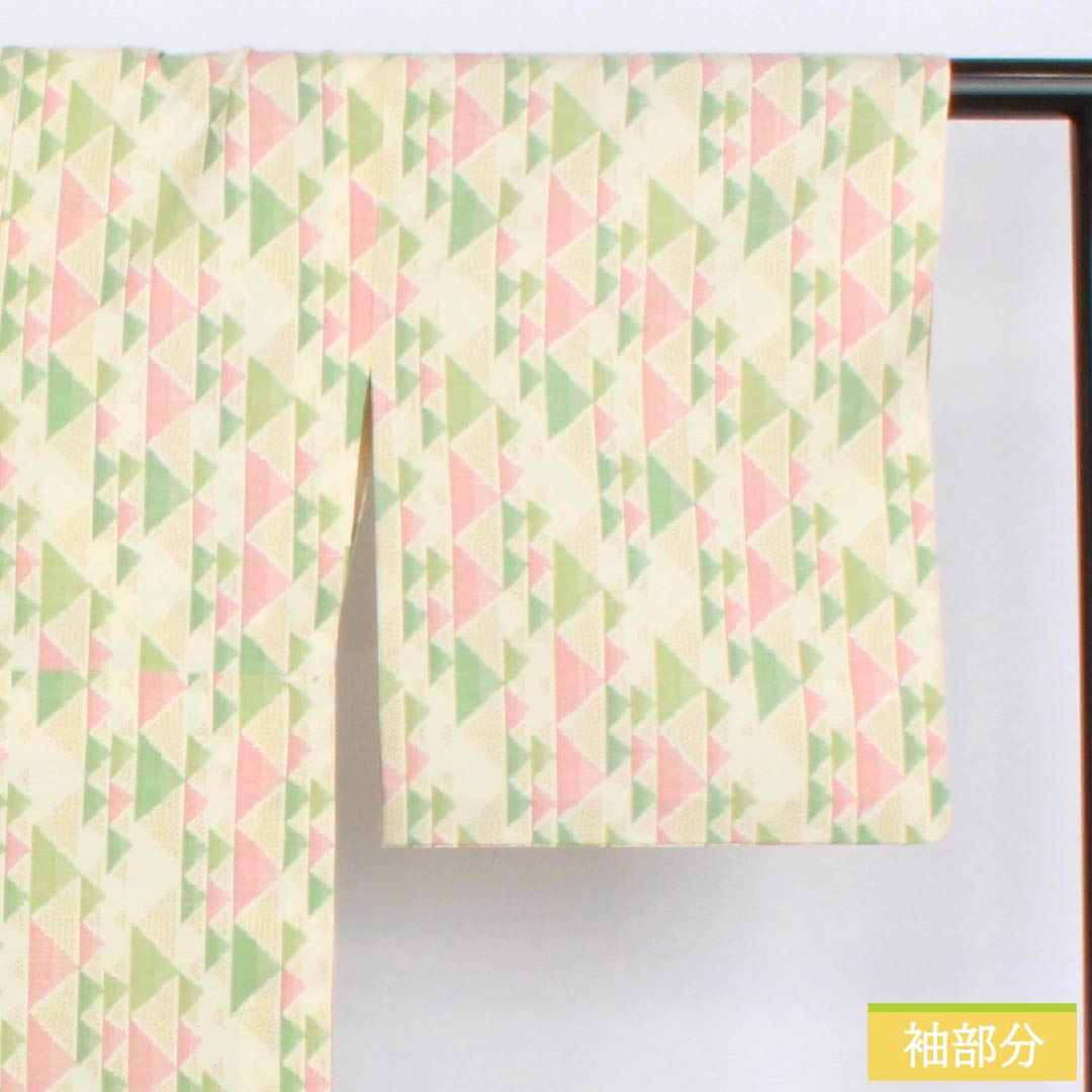 Tsumugi silk S rank, length 163.5cm, sleeve length 66cm, white lily color (shirayuriiro), scale pattern, single layer, white, 1116004252411