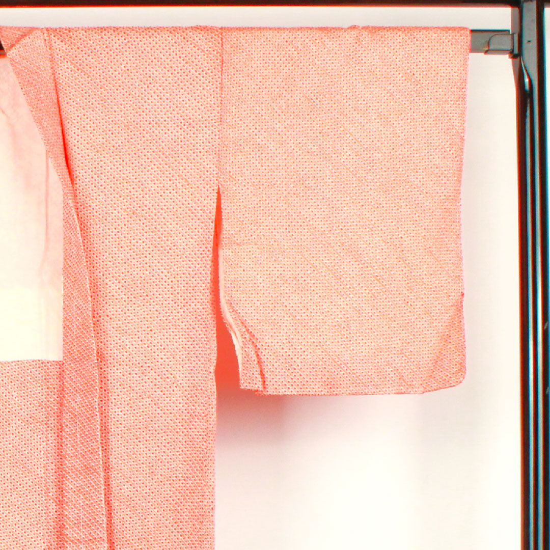 Haori, Length 75cm, Sleeve length 64cm, Scarlet, Shibori, Hikita pattern, Pure silk, S rank, Awase, Vermilion, 1117000362916