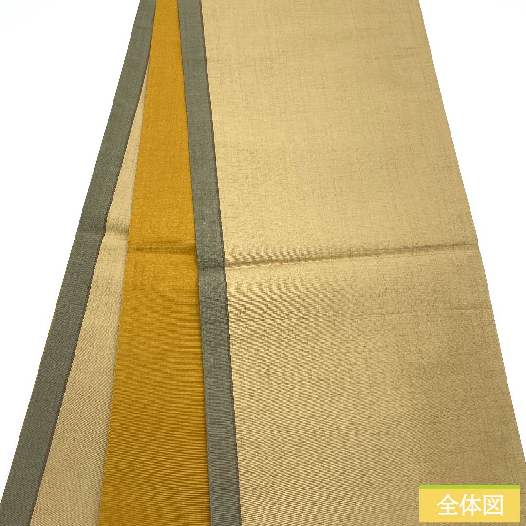 Fukuro obi, Yamabuki gray, gourd, plum, pongee, obi length 444cm, pure silk, A rank, point pattern, casual, beige, 1123011113325