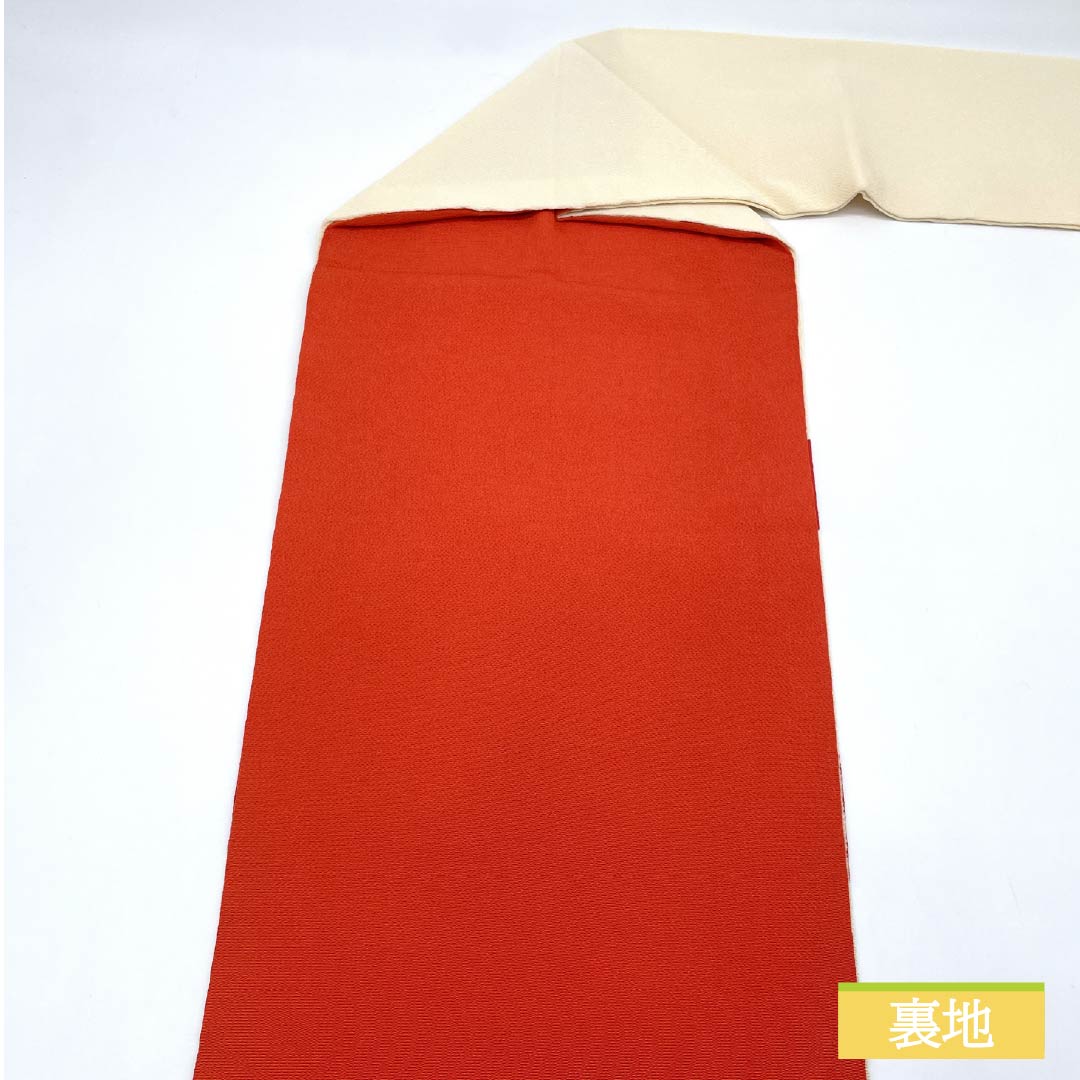Nagoya obi, natural color (kinariiro), crepe fabric, stencil dyed, Japanese silver grass, obi length 376cm, pure silk, S rank, point pattern, casual, cream color, 1124008242315, Nagoya tailoring