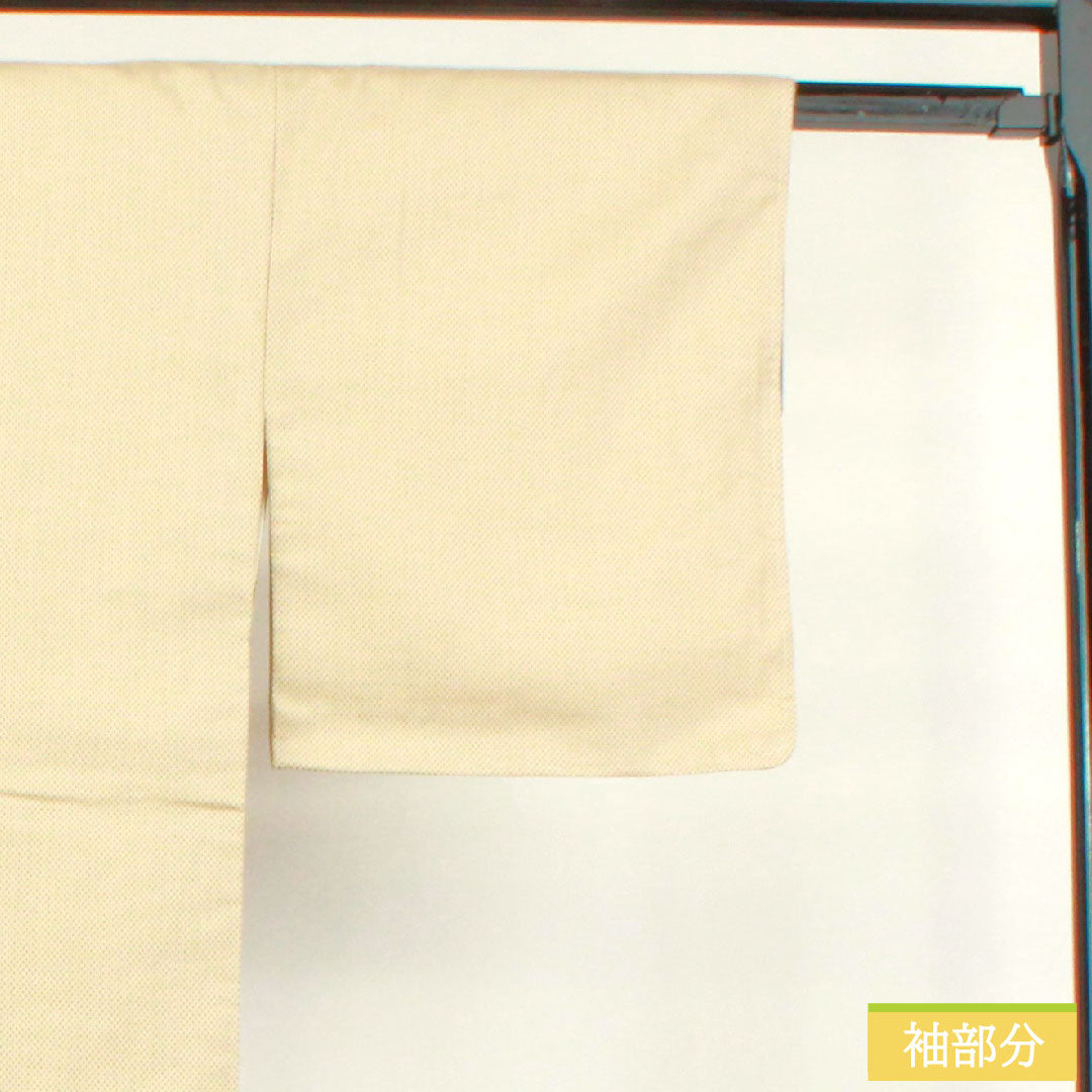 Tsumugi, pure silk, length 163.5cm, sleeve length 64cm, Tonokoiro, cross-patterned kasuri, A-rank, lined, beige, 1116003573425