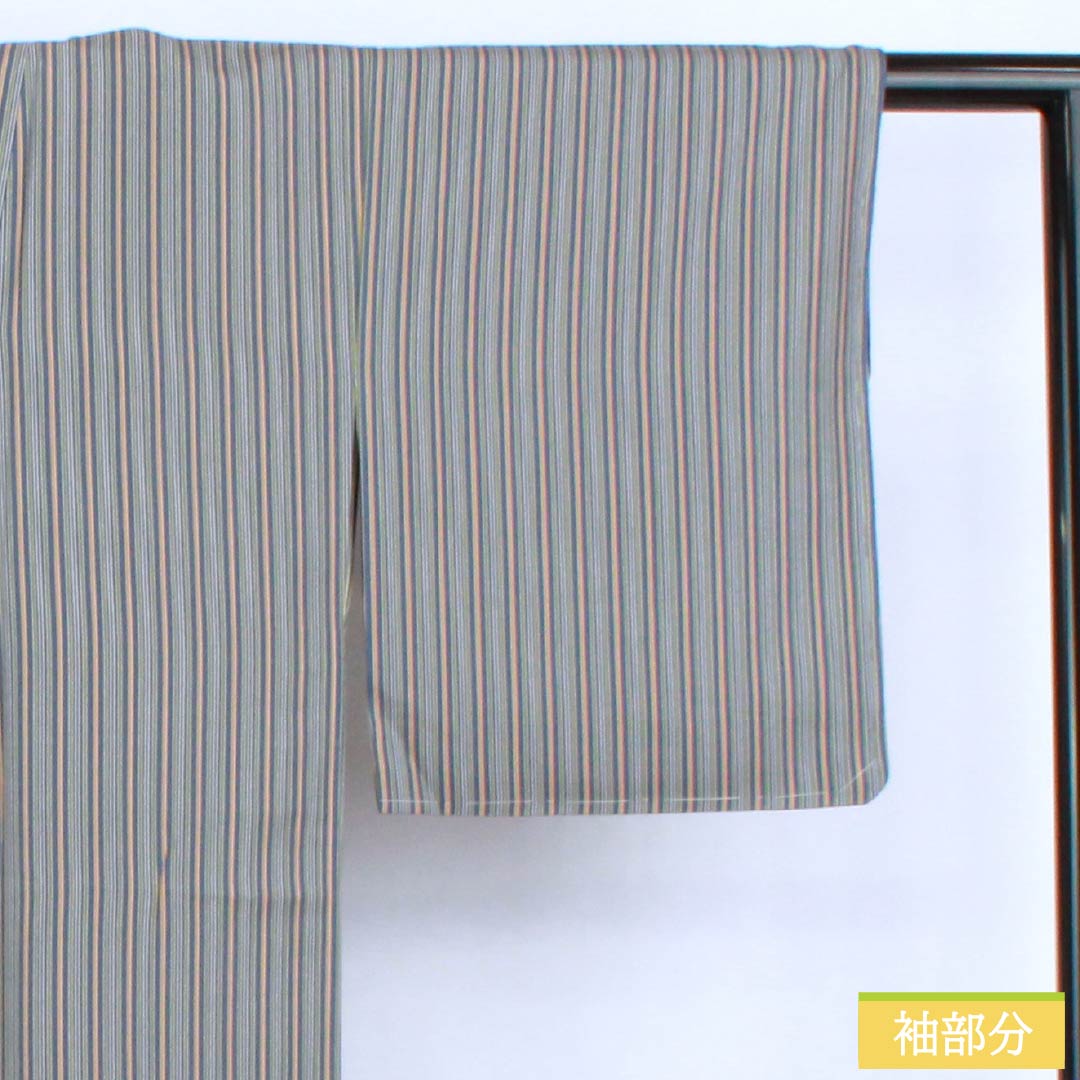 小紋 正絹 Sランク 身丈156.5cm 裄丈63cm 袷 呉須色（ごすいろ） 縦縞 青系 1115006642317