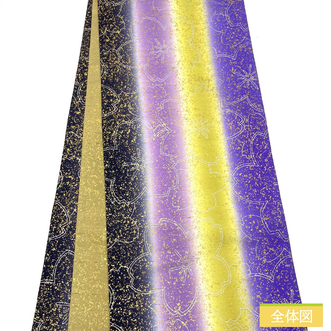 Fukuro Obi, Pure Silk, Dyed Obi, Ushiku Tsumugi, Cherry Blossom, Reversible, Length 492cm, S Rank, Full Length, Casual, Gradient Style, 1123013842499