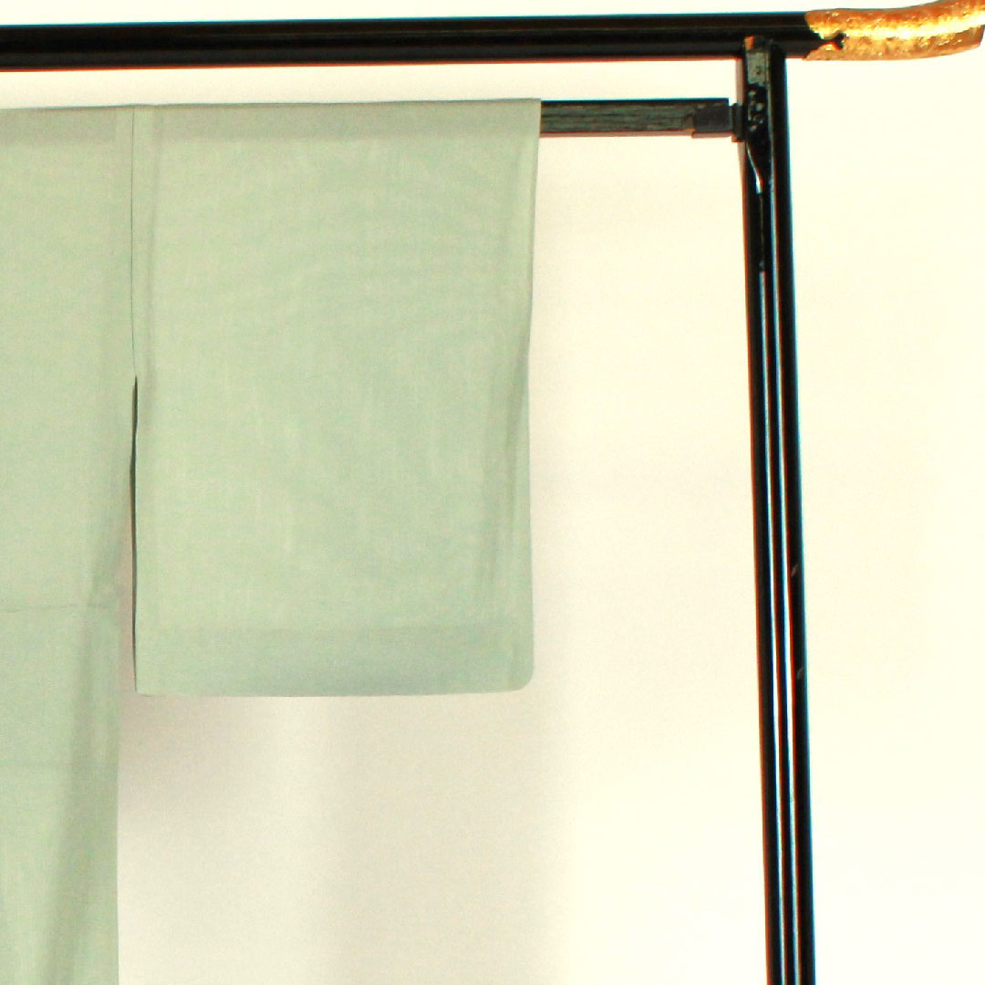 Colored Tomesode, Length 156.5cm, Sleeve Length 64cm, Gauze, Garden Scenery, Artist's Work, Pure Silk, A Rank, One Crest, Green, 1111000153319