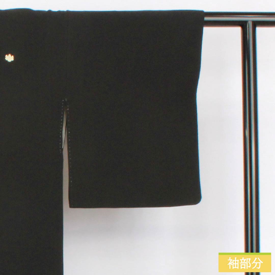 Black Tomesode (Japanese Kimono) - Pure Silk, Grade A, Length 155.5cm, Sleeve Length 63cm, Lined, Kyoto Yuzen, Five Crests, Gosan Paulownia, Auspicious Motifs, Imperial Carriage, Chaya-tsuji, Five Crests, Black, Item Number 1111001943310