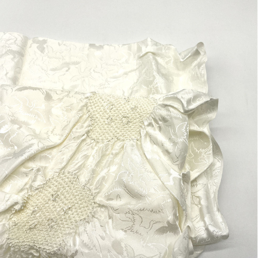 (Like new) Pure silk obijime and obiage set, S-grade, perfect for weddings and receptions. Includes fan. Length: approximately 152cm, width: approximately 1.5cm. White. Product number: 1141000052311