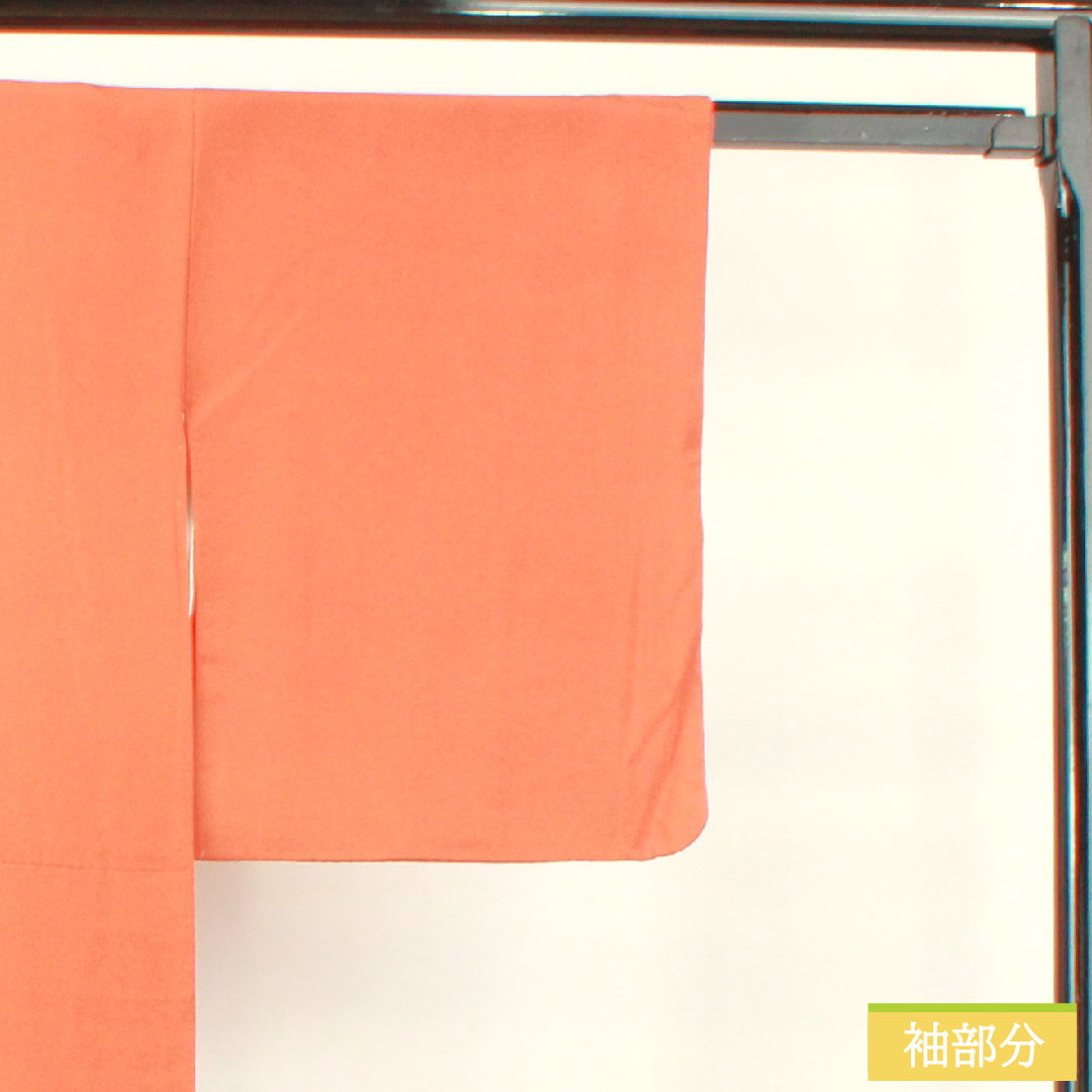 Colored Tomesode, pure silk, length 159.5cm, sleeve length 63cm, lined, red-orange, Kyoto Yuzen, historical figures and landscapes, one crest, sword and katabami, S rank, orange, 1111001422326