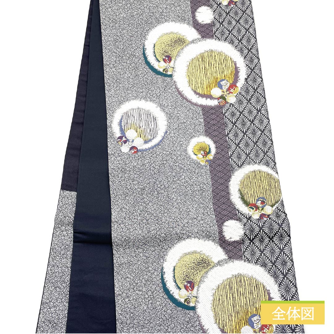 Formal silver-colored obi, pure silk, S-rank, silver-stained, silver-patterned, with a plum blossom design, suitable for formal kimono (tomesode), length 454cm, six-fold hem, 1123015962422