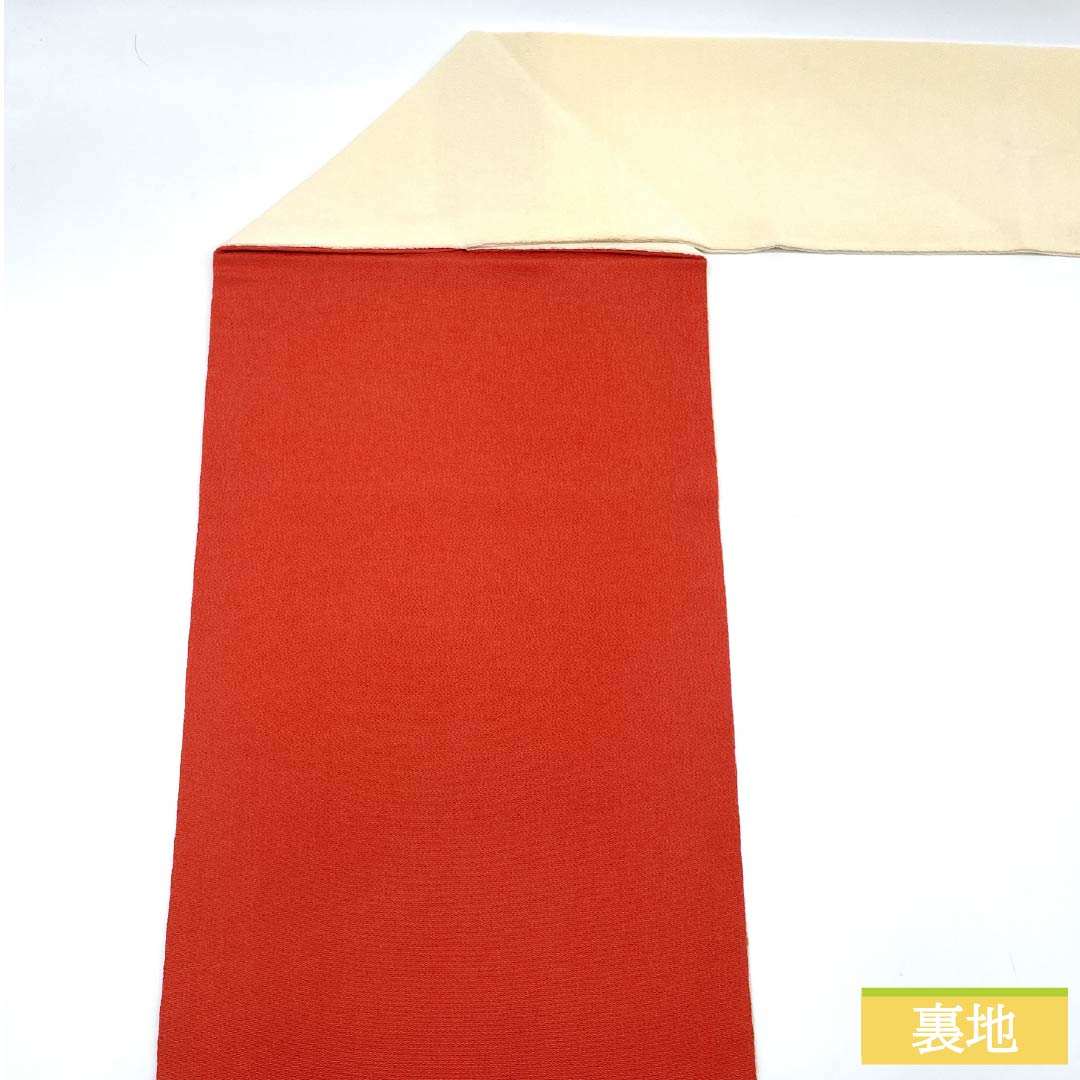 名古屋帯 正絹 Sランク 生成り色（きなりいろ） ちりめん地 京紅型 三越ちりめん 帯丈359cm ポイント柄 カジュアル クリーム系 1124009212315 名古屋仕立て