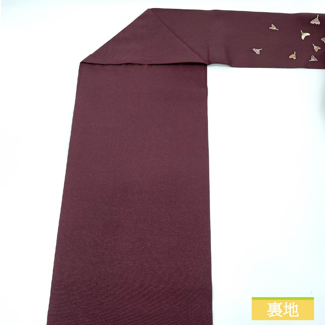 名古屋帯 正絹 木蘭色色（もくらんじきいろ） 染め帯 小花 花びら 帯丈357cm Sランク ポイント柄 セミフォーマル 紫系 1124007172320 名古屋仕立て