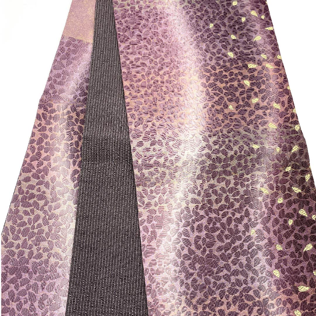 袋帯 半色（はしたいろ） 桜 花びら 金華山織 帯丈440cm 正絹 Sランク 六通 セミフォーマル 紫系 1123007542320