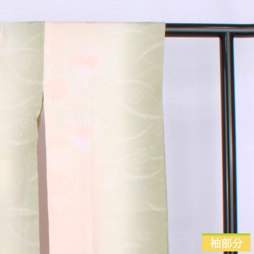 長襦袢 正絹 Sランク 身丈119cm 裄丈61.5cm 単衣 乙女色（おとめいろ） ぼかし染 菊 半衿付き ピンク系 1129000842113