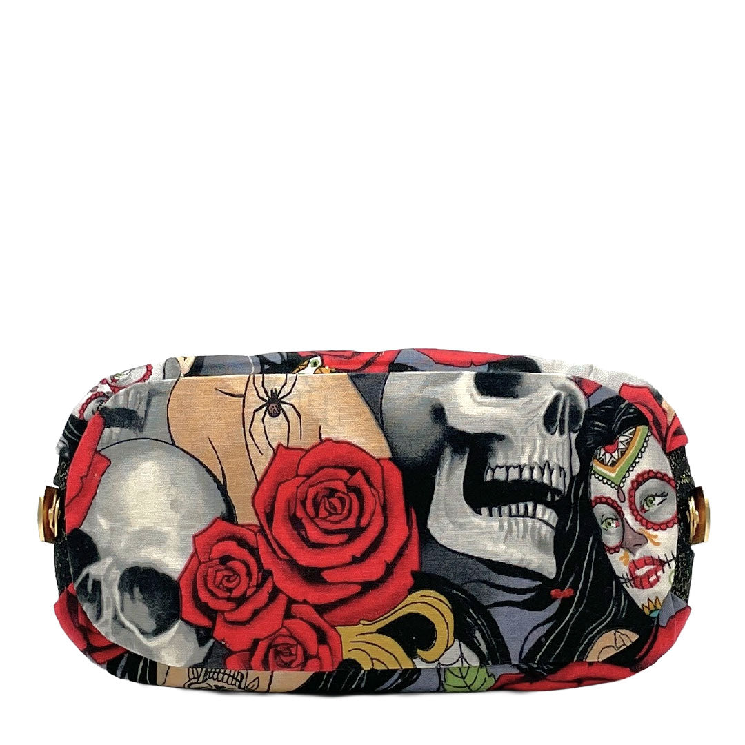 Kimono bag, casual, new, skull, rose, handmade by artist, gray, 113900138122