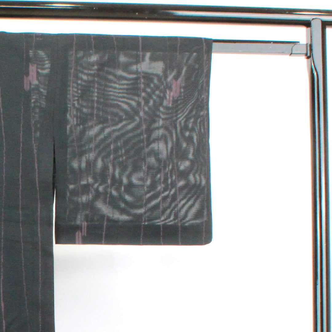 Summer item, pure silk, small pattern, length 159cm, sleeve length 63cm, arrow feather pattern, silk, A rank, black, 1132000503310