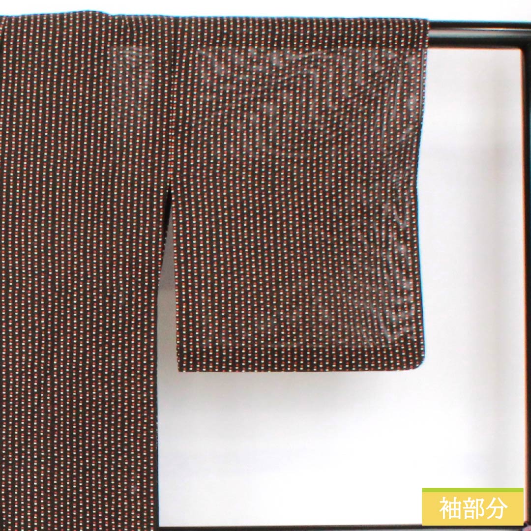 Summer kimono, polyester, small pattern, length 157cm, sleeve length 63.5cm, dot pattern, washable kimono, silk, A rank, black, 1132002223310