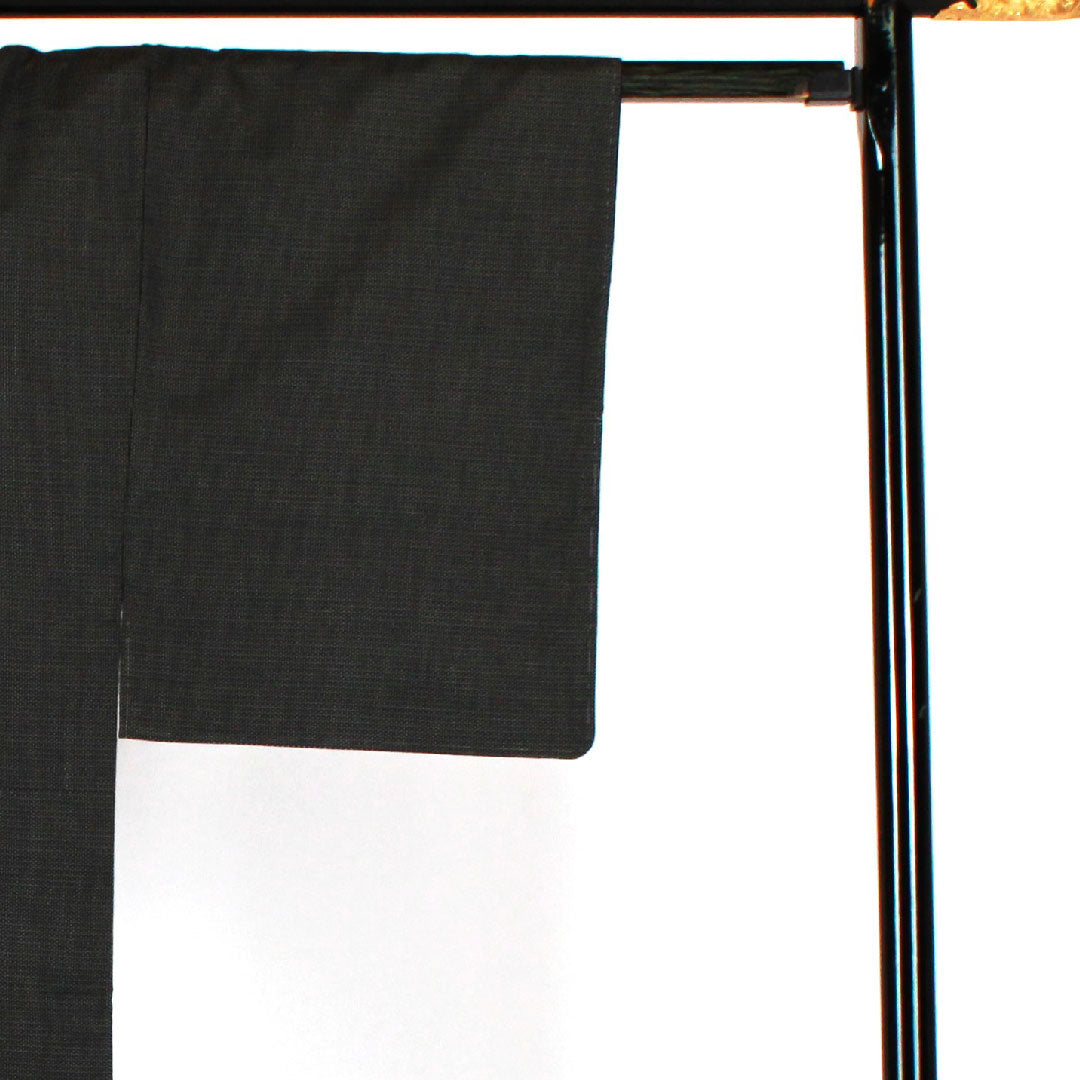 Men's, Length 140cm, Sleeve length 68cm, Cross-patterned ensemble, Pure silk, S rank, Lined, Black, 1119000272410