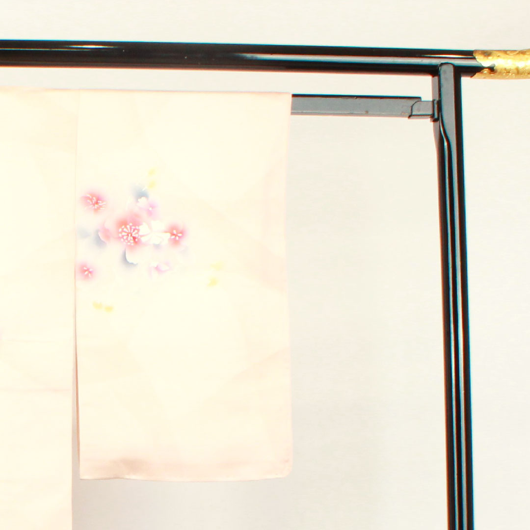 Komon, Length 151cm, Sleeve length 61cm, Awase, Otome color, Wet drawing Yuzen, Floral pattern, Pure silk, A rank, Pink 1115002923213