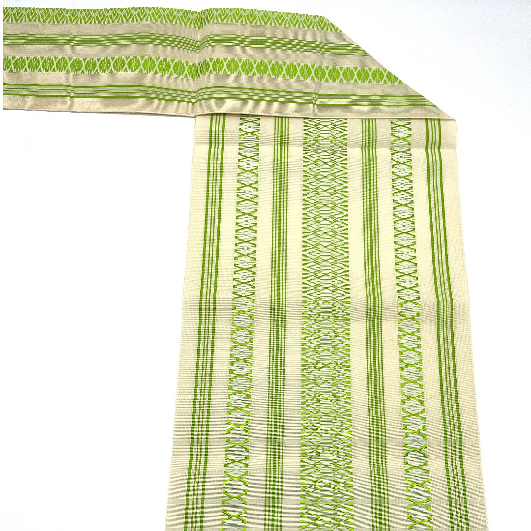 Nagoya obi, off-white, summer obi, gauze, Kenjo pattern, gauze pattern, obi length 356cm, pure silk, S rank, full length, casual, cream color, 1124004452315, Matsuba style