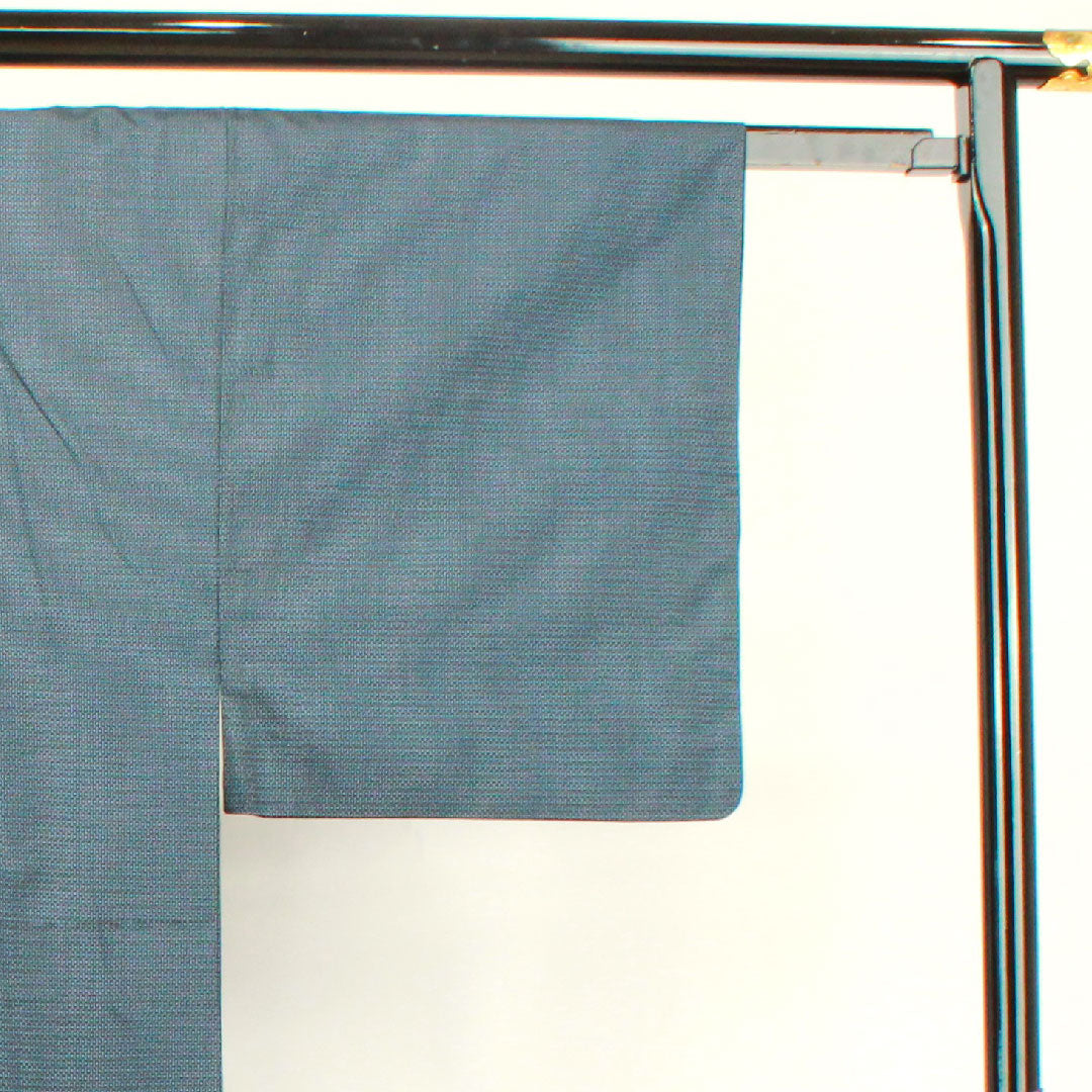 Men's, Length 142.5cm, Oshima Tsumugi, 100% Tortoiseshell, Pure Silk, A Rank, Lined, Navy Blue, 1119000573418