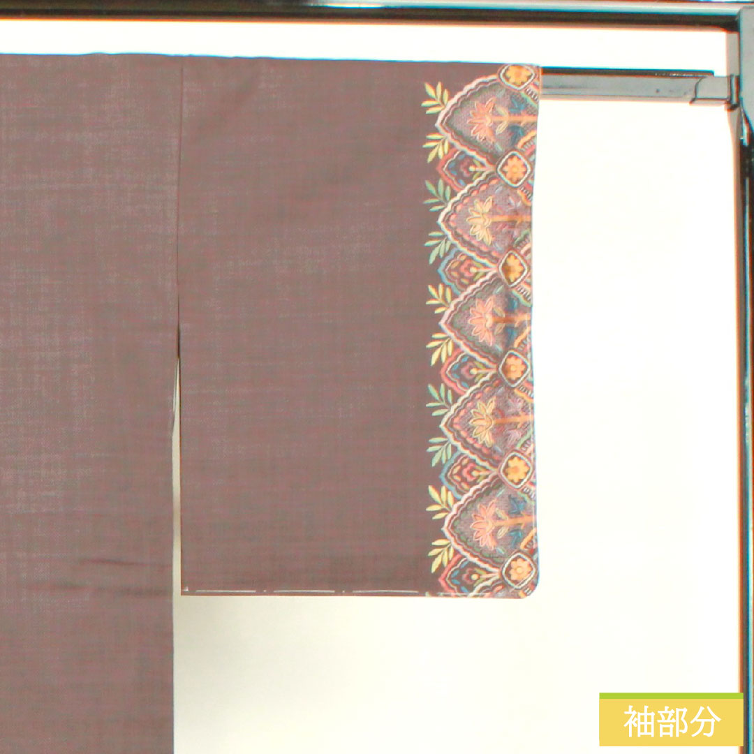 Homongi, pure silk, lined, length 157cm, sleeve length 62cm, deep faded purple, Oshima Tsumugi, Suzhou embroidery, abstract pattern, basting thread included, S rank, purple, 1112004592320